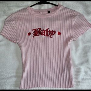 Pink “Baby” crop top